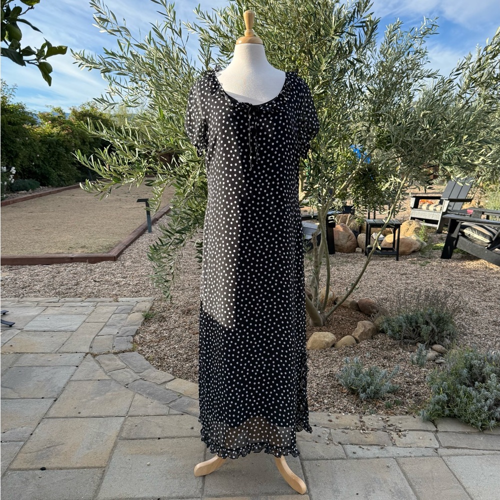 Garnet Hill Silk Long Dress with Full Slip